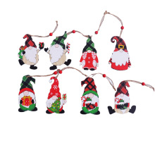 Nouvelles décorations de Noël peintes en bois petits pendentifs de Noël